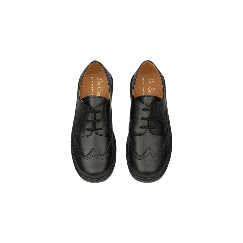 Boys School Shoes - Black Leather